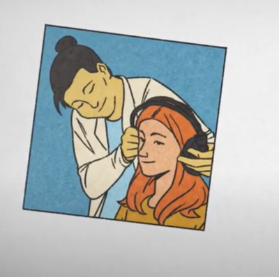 video audioloog aan het woord afspelen